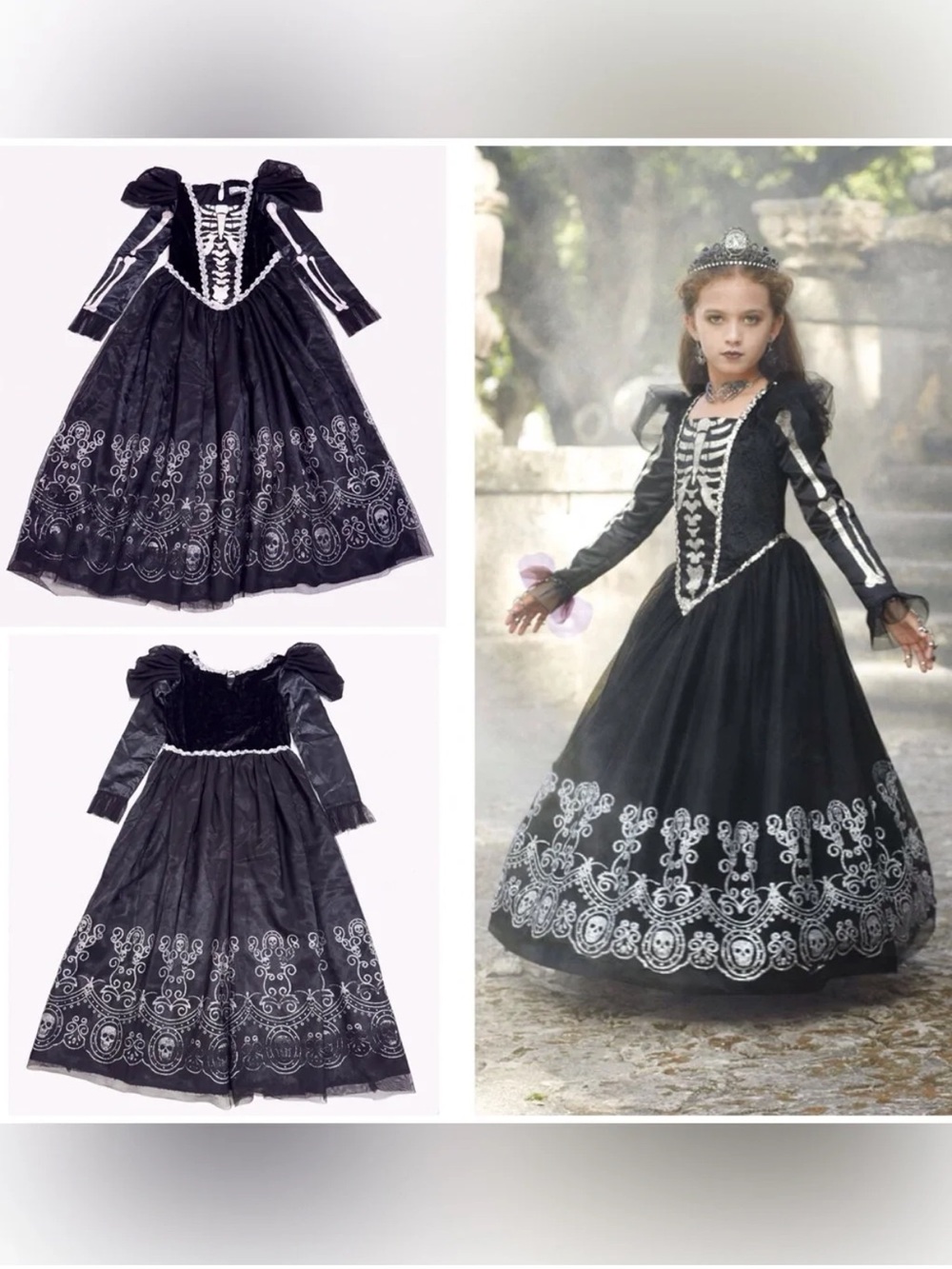 Chasing Fireflies Wishcraft Black Skeleton Princess Halloween Costume Dress 6